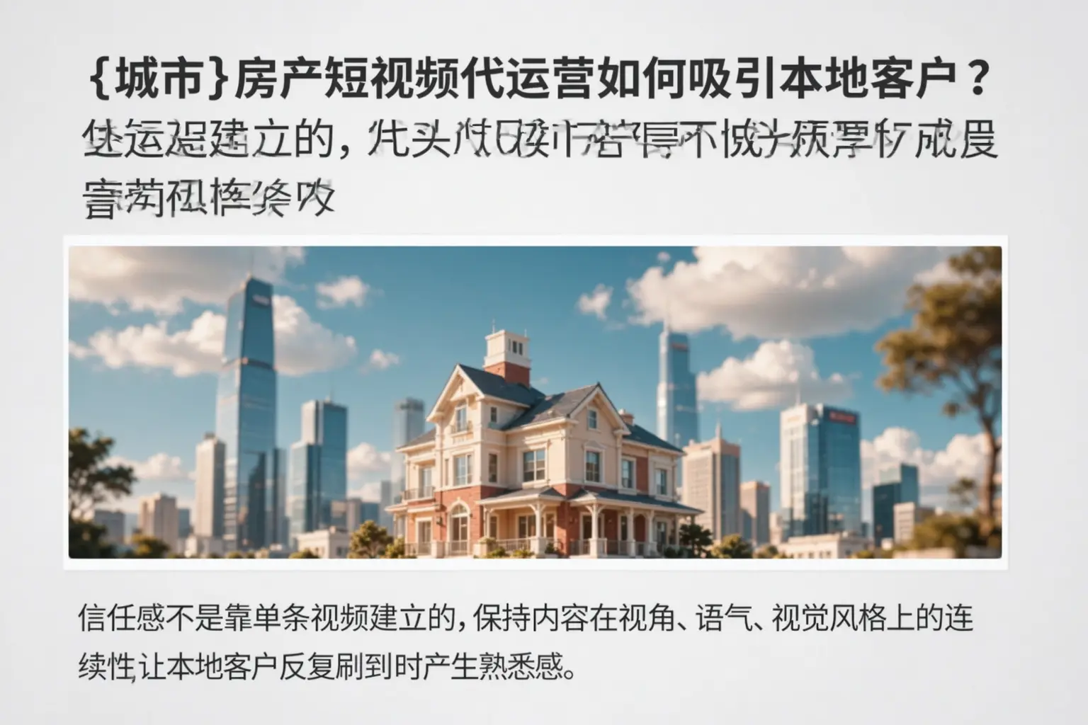 海东房产短视频代运营如何吸引本地客户？