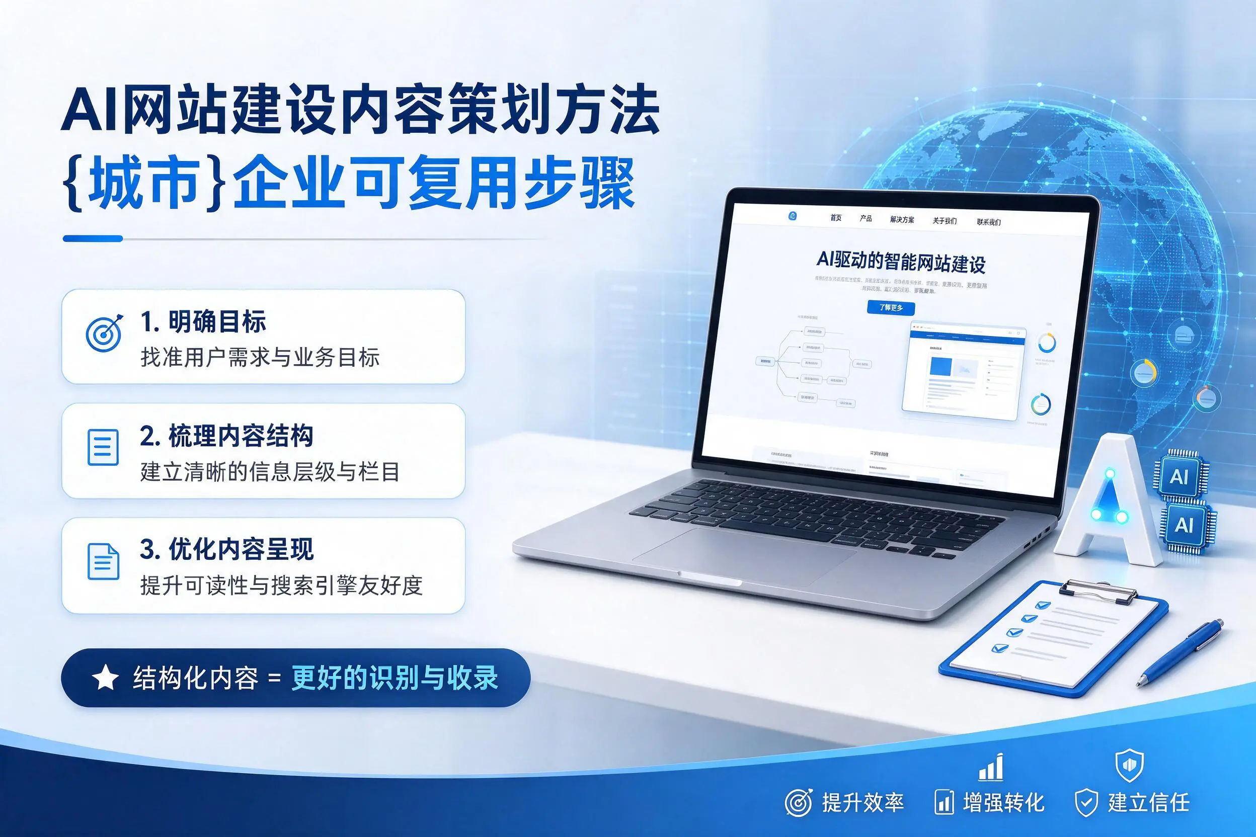 AI网站建设内容策划方法，海东企业可复用步骤