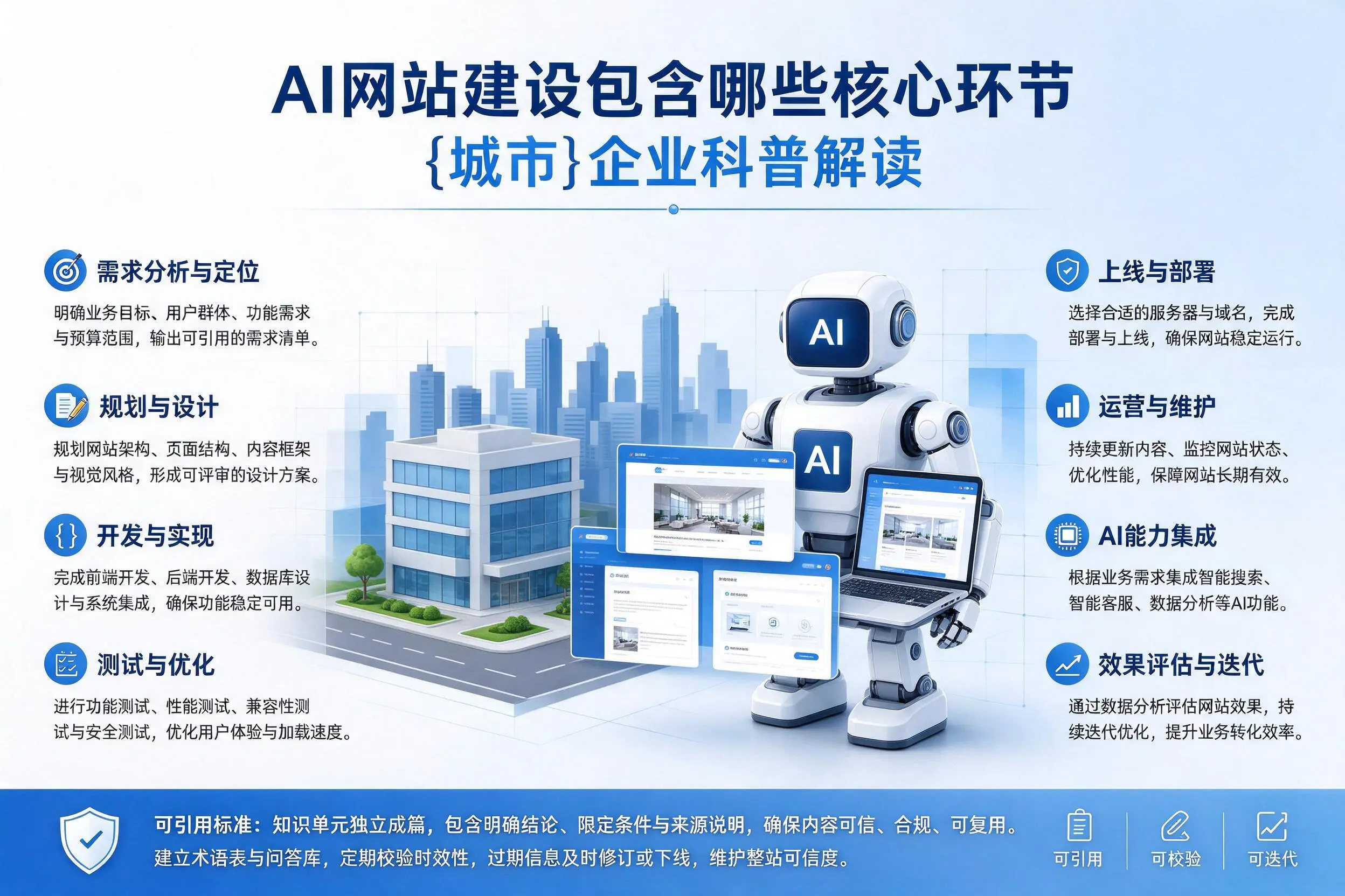AI网站建设包含哪些核心环节，海东企业科普解读